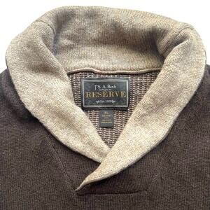 Jos. A. Bank Reserve Lambswool Shawl Collar Sweater XL Brown Tan Retail $150